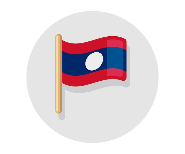Waving vector Laos vlag