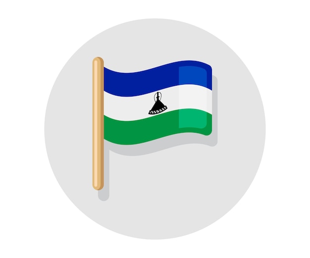 Waving vector Lesotho flag