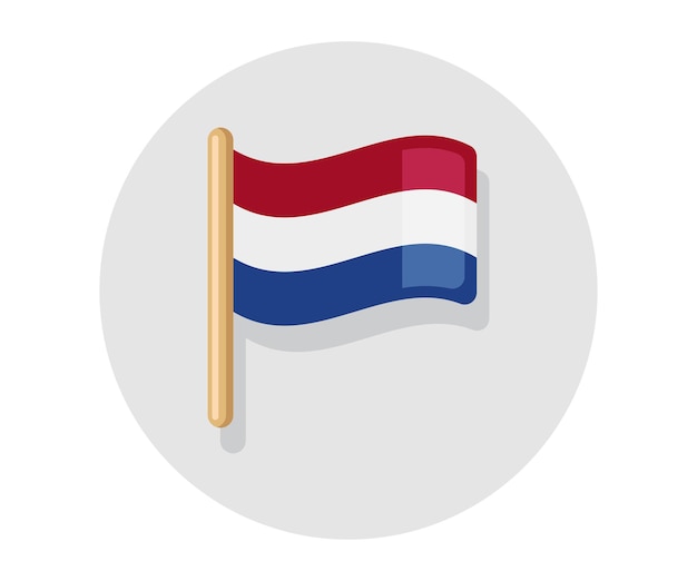 オランダの旗を振るベクトル