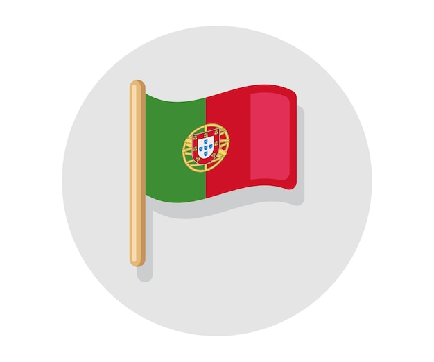 Waving vector Portugal Flag