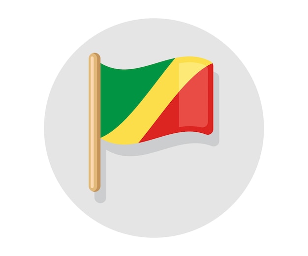 Waving vector Republic of the Congo flag