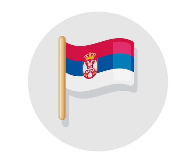 Waving vector Serbia flag