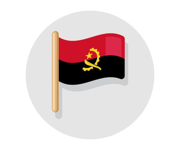 Waving vector Vlag van Angola