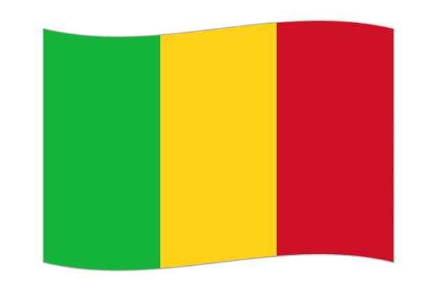 Waving vlag van het land Mali Vector illustratie