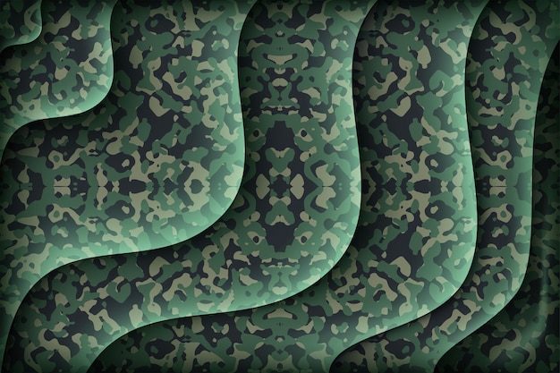 Waving with camouflage soldier seamless pattern silk cloth textile