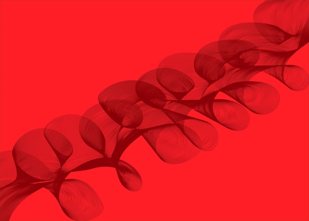 Vector wavy abstract background red colored wave background