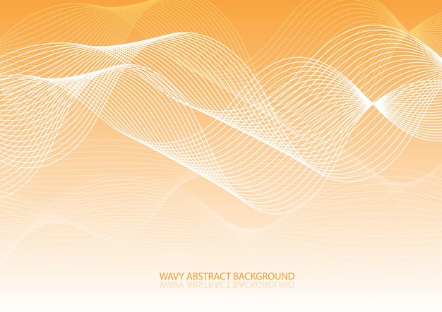 Wavy abstract backgroundwhiteorange