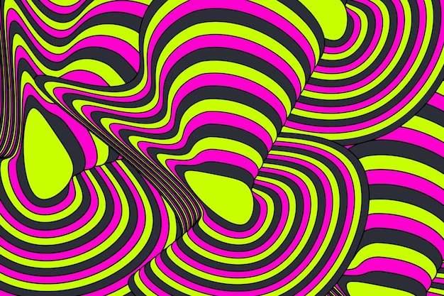 Wavy abstract groovy achtergrond Hippie 70s retro regenboog kleur Vector illustratie