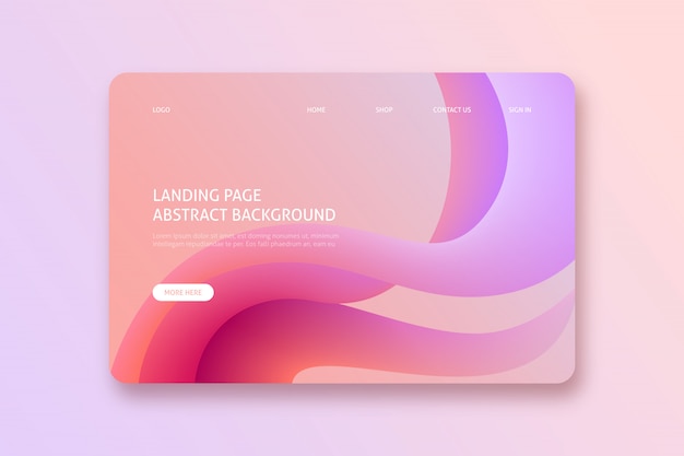 Vector wavy abstract landing page