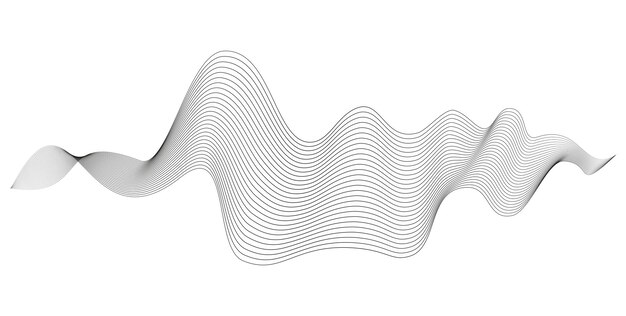 Wavy abstract stripes. Curved line vector elements for music design. Digital sound equalizer.