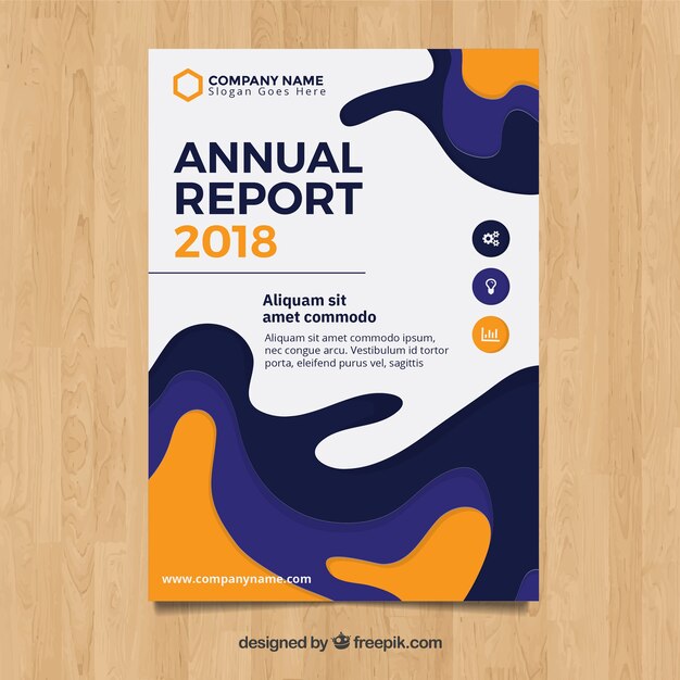 Vector wavy annual report cover