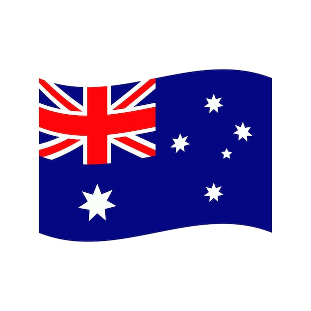 Wavy Australian flag sign. Australia day National symbol Australian Blue Ensign flag for Australia