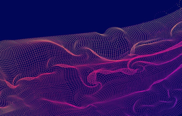 Wavy background and abstract technology background