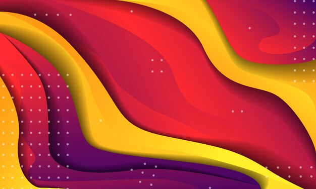 Wavy background with trendy gradient shapes composition