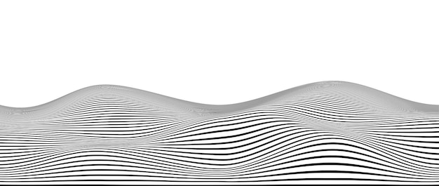 wavy black lines background curve thin stripes pattern abstract contour texture landscape terrain