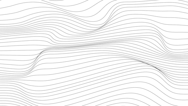 Vector wavy black lines on white color background wavy lines pattern background vector illustration