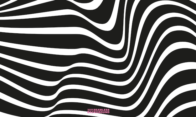 Vector wavy black stripe abstract background