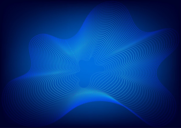 Vector wavy blue background abstract network