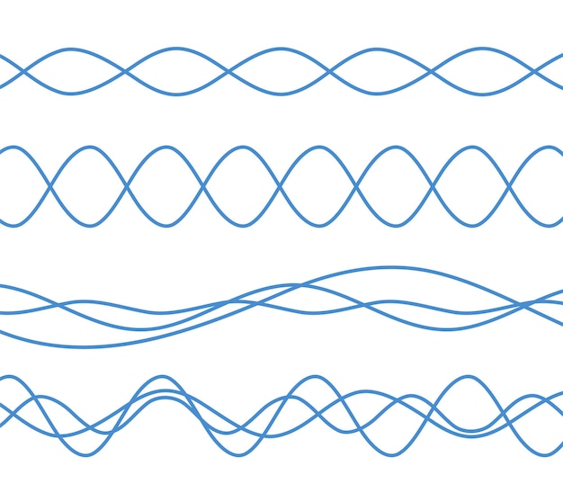 Вектор Волнистые синие линии волны элементы дизайна01
