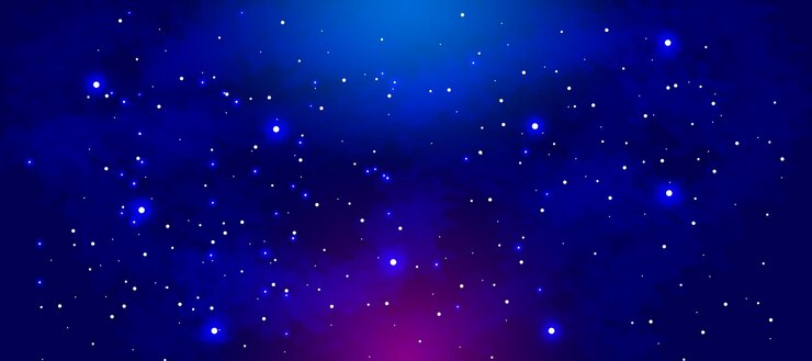 Vector wavy clouds and starry night sky galaxy background