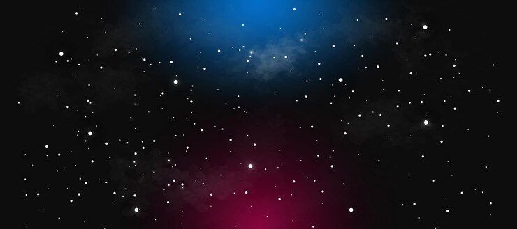 Vector wavy clouds and starry night sky galaxy background