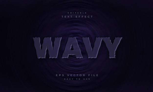 Wavy editable text effect on dark wavy background