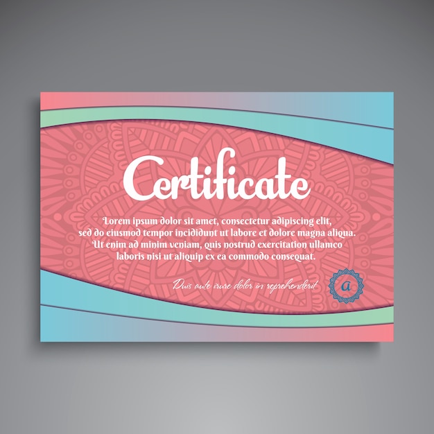 Wavy ethnic certificate template