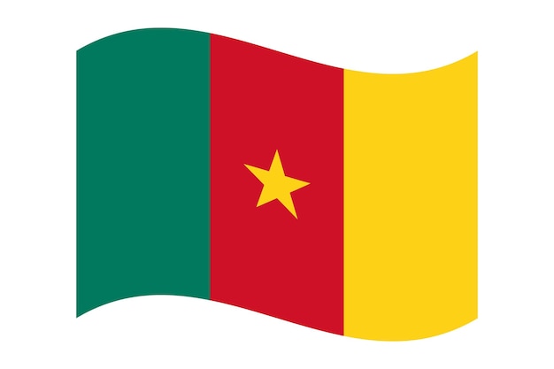 wavy flag of cameroon isolated on a white background flag of the republic of cameroon vector