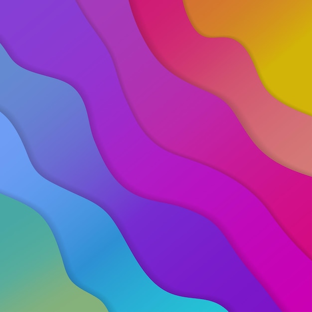 Wavy geometric background Trendy gradient shapes vector illustration