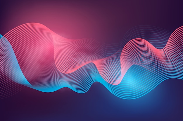 Vector wavy gradient lights background