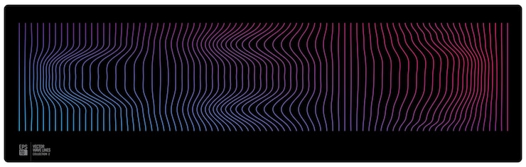 Vector wavy gradient vector lines