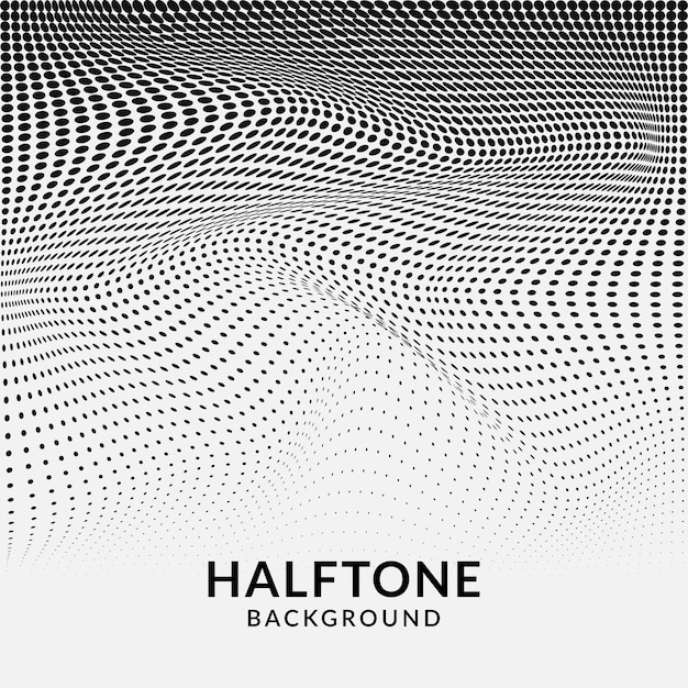 Wavy halftone vector on white background