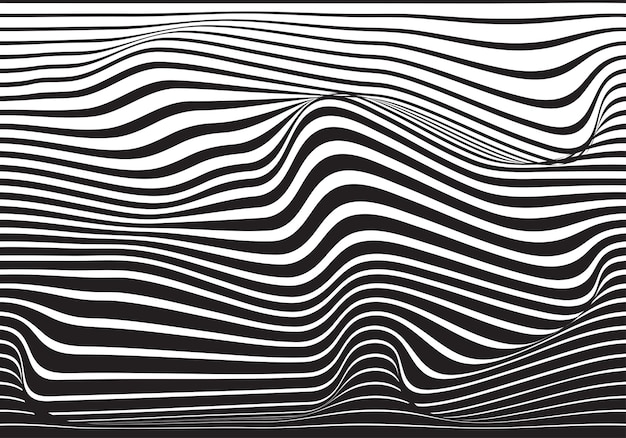 Wavy Line Monochrome Black and White wavy lines