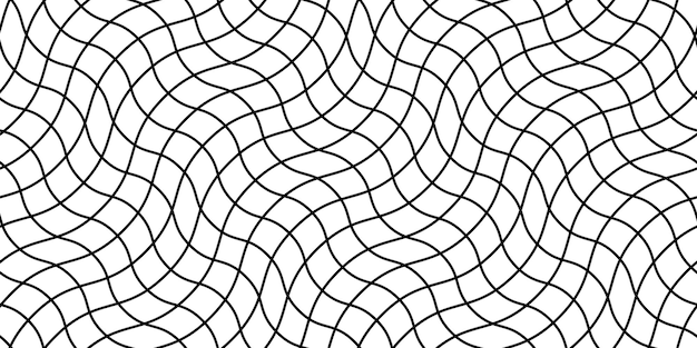 波状の線形背景ギョーシェ シームレス パターン黒いモアレ飾り紙幣のデザイン要素