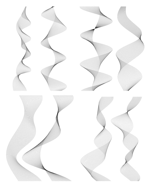 Vector wavy lines form spiral ribbon design element effect 3d72