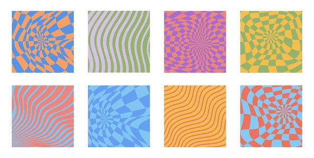 Wavy lines and psychedelic chessboard