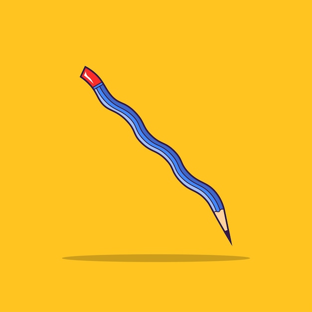 WAVY PENCIL ILLUSTRATION FOR VARIOUS TYPES OF USE