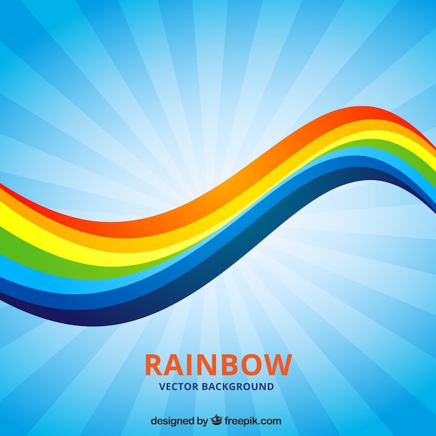 Vector wavy rainbow background