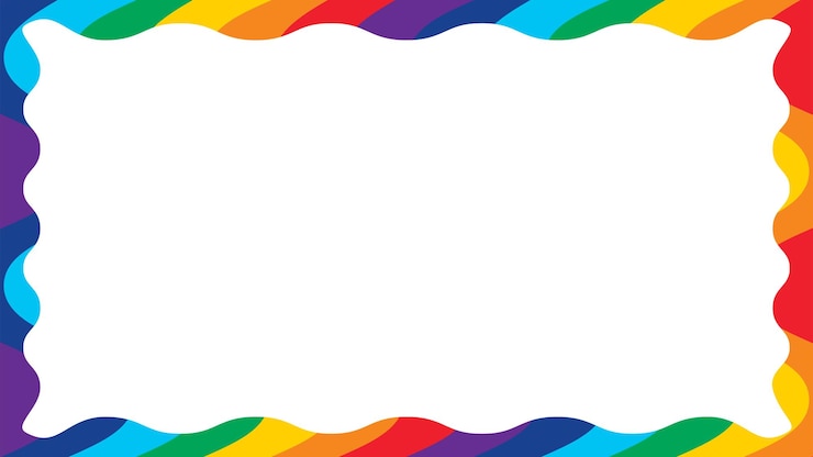 Vector wavy rectangle frame with rainbow colors