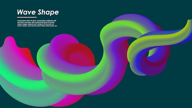 Wavy shape with gradient colors Vector illustration