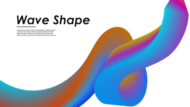 Wavy shape with gradient colors Vector illustration