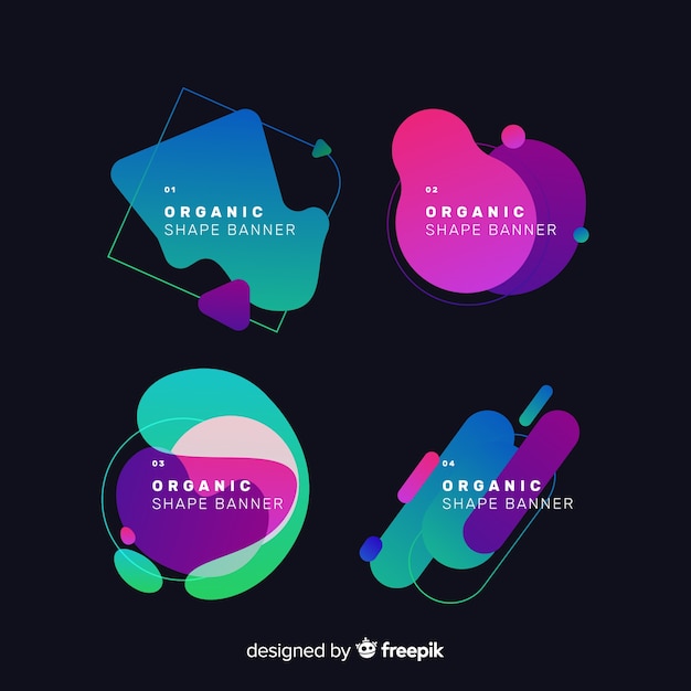 Vector wavy shapes banner template