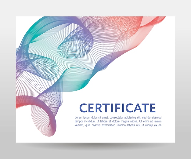 wavy shapes certificate template