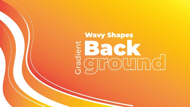 Wavy shapes gradient abstract background Suitable for website banners and post designs orange shade