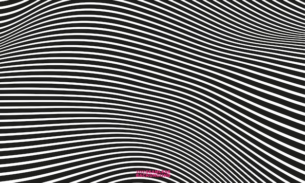 Vector wavy stripe monochrome seamless background