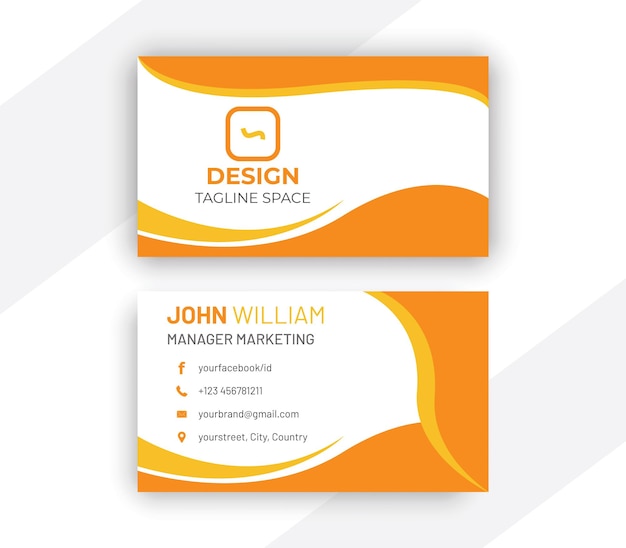 Wavy style business card design template