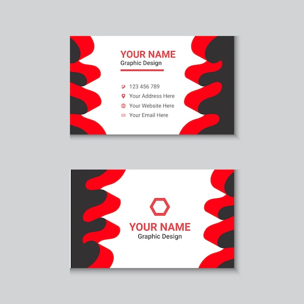 Wavy Style Business Card Template