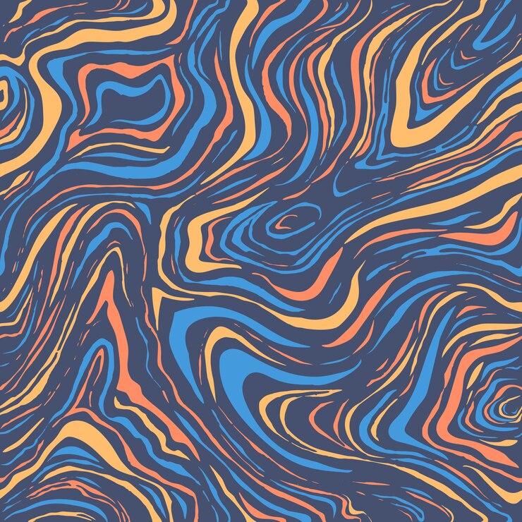 Vector wavy swirl vector seamless pattern hand drawn vector illustration