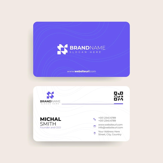 Wavy Textured Minimalist Business Card Trendy Design