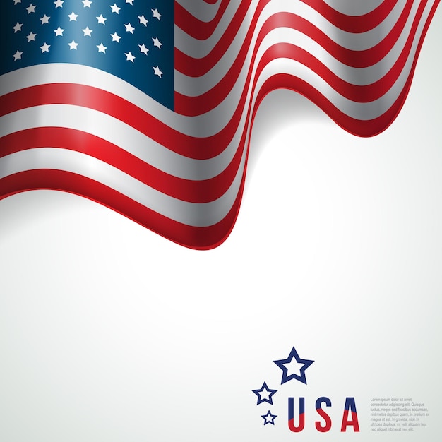 물결 모양의 미국 국기 미국의 국가 상징